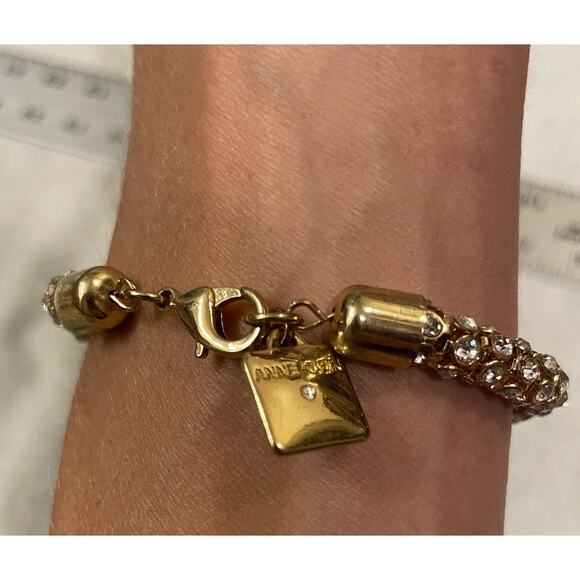 Anne Klein Gold-Tone Bracelet with Rhinestones - Elegant Statement Piece - EUC - Picture 5 of 6
